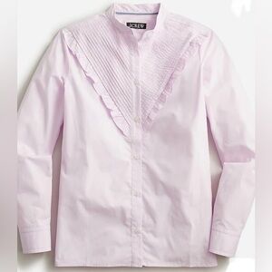 J. Crew Ruffle Trim Cotton Button Up Shirt Light Pink Size 20 Feminine NWT